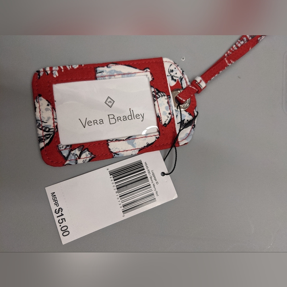 Vera Bradley Red and White Polar Bear Luggage ID
